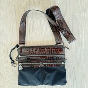 Brighton Brown and Cream Polka Dot Crossbody Bag